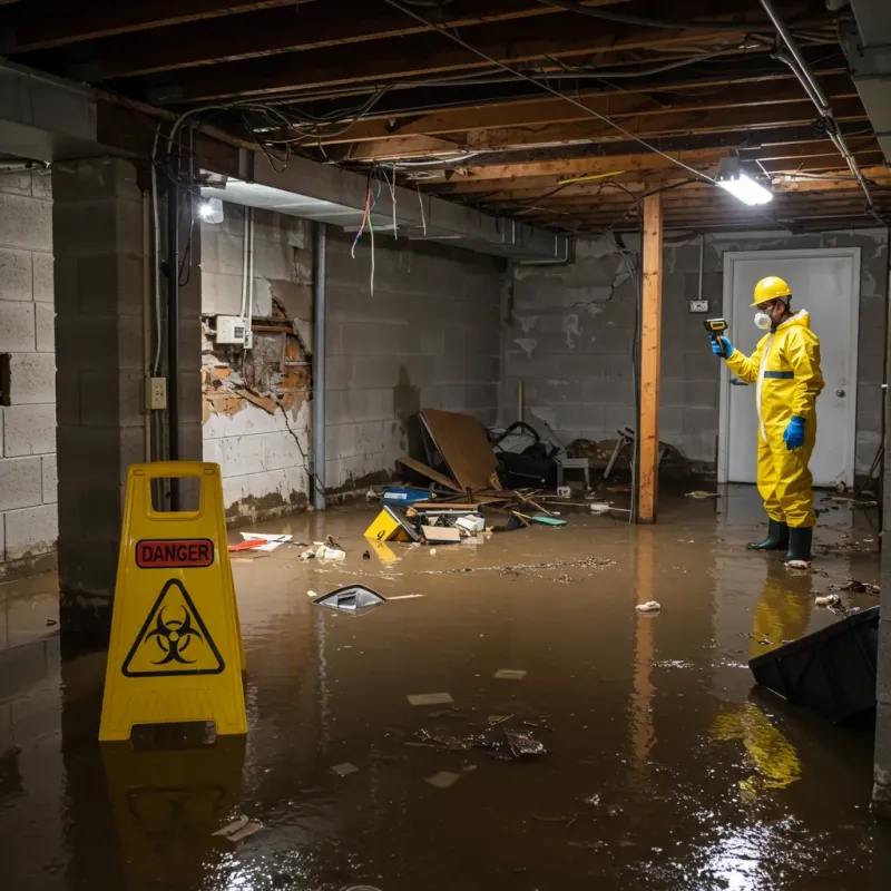 Flooded Basement Electrical Hazard in Throop, PA Property